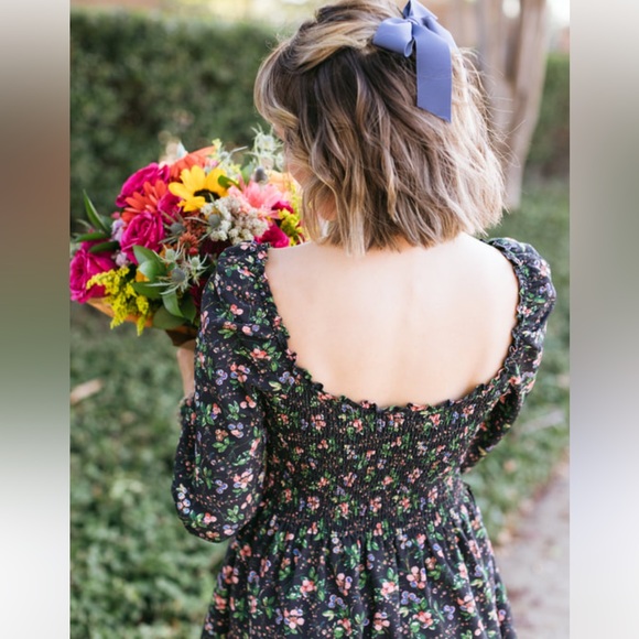 The Norah Floral Long Sleeve Square Neck Mini Nap Dress Size XXS Feminine - Picture 8 of 15